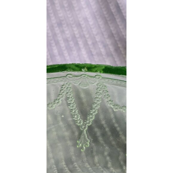 Green Depression Glass Divided Relish Dish Cameo/Ballerina line - Picture 9 of 10